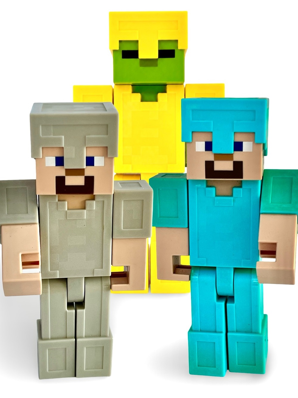 Large 8.5in Minecraft Armored Action Figures Steve Zombie Articulating